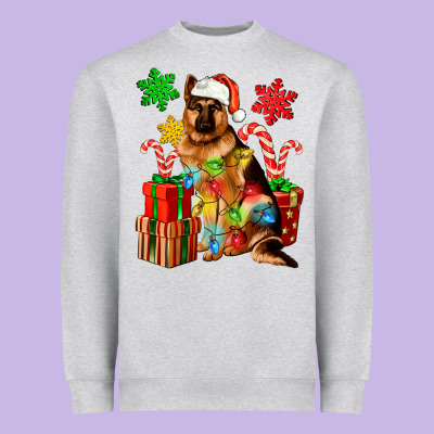 Christmas German Shepherd Heavyweight Sweatshirt Designed By Artiststas