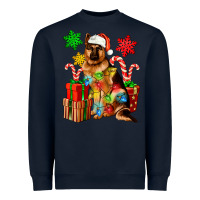 Navy christmas german shepherd Heavyweight Sweatshirt - Artiststas