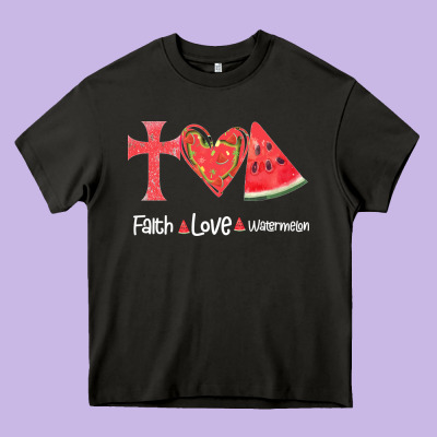 Faith Love Watermelon Heavy Core Tee Designed By Bettercallsaul
