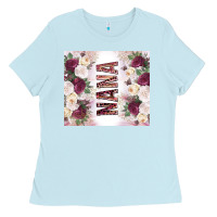 Baby Blue mother's day nana flowers tumbler tbs Ladies Tee - TumblerDesignByShophia