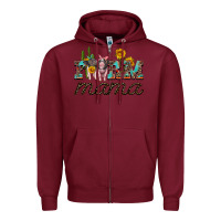 Burgundy farm mama with baby pigs Zipper Hoodie - Artiststas