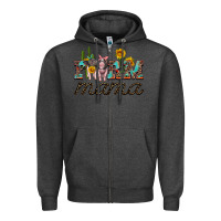 Charcoal Heather farm mama with baby pigs Zipper Hoodie - Artiststas