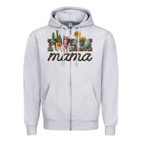 Heather Grey farm mama with baby pigs Zipper Hoodie - Artiststas
