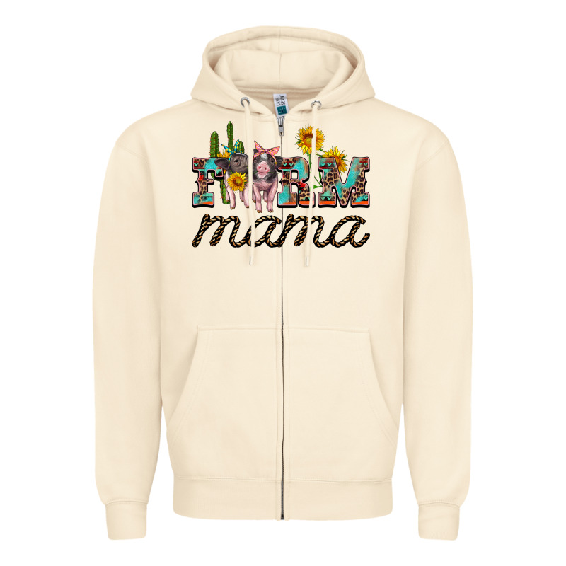 Farm Mama With Baby Pigs Zipper Hoodie by Artiststas | Teevron