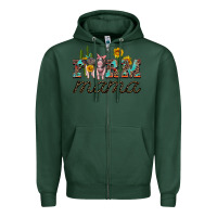Sports Green farm mama with baby pigs Zipper Hoodie - Artiststas