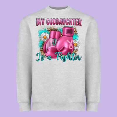 Breast Cancer My Goddaughter Is A Fighter Heavyweight Sweatshirt Designed By Artiststas
