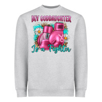 Heather Grey Breast Cancer my Goddaughter is a fighter Heavyweight Sweatshirt - Artiststas