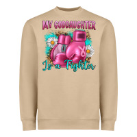 Mushroom Breast Cancer my Goddaughter is a fighter Heavyweight Sweatshirt - Artiststas