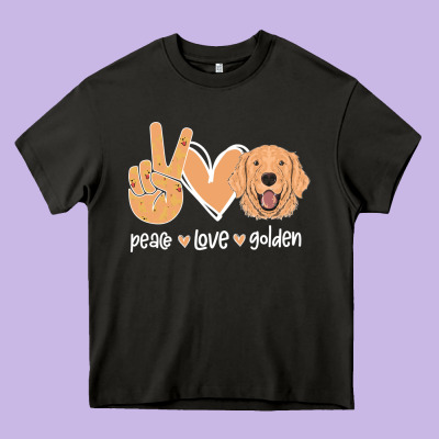 Peace Love Golden Heavy Core Tee Designed By Bettercallsaul