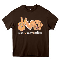 Chocolate Brown Peace Love Golden Heavy Core Tee - Bettercallsaul