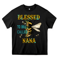 Black Blessed To Bee Nana Heavy Core Tee - JahusDesignShop
