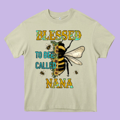 Blessed To Bee Nana Heavy Core Tee Designed By Jahusdesignshop