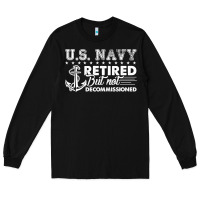 Black US Navy Retired Shirt Long Sleeve Tee - longCreatives