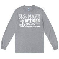 Heather Grey US Navy Retired Shirt Long Sleeve Tee - longCreatives