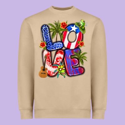 Puerto Rico Love Heavyweight Sweatshirt Designed By Artiststas