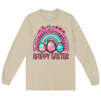 Mushroom Happy Easter eggs rainbow Long Sleeve Tee - OliviaCreatesArt
