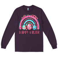 Plum Happy Easter eggs rainbow Long Sleeve Tee - OliviaCreatesArt
