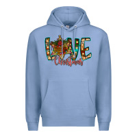 Colony Blue Love Snowman Premium Hoodie - CowhideDigitalArt