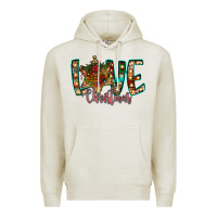 Oatmeal Heather Love Snowman Premium Hoodie - CowhideDigitalArt