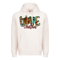 Pale Pink Love Snowman Premium Hoodie - CowhideDigitalArt