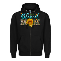 Black blessed mom with sunflower Zipper Hoodie - Artiststas