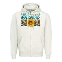 Oatmeal Heather blessed mom with sunflower Zipper Hoodie - Artiststas