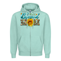 Seafoam blessed mom with sunflower Zipper Hoodie - Artiststas