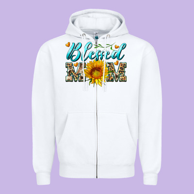 Blessed Mom With Sunflower Zipper Hoodie Designed By Artiststas
