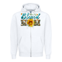 White blessed mom with sunflower Zipper Hoodie - Artiststas