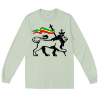 Matcha Rasta Lion of Judah Rastafarian Reggae Lion and Christian Long Sleeve Tee - longCreatives
