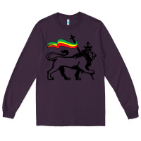 Plum Rasta Lion of Judah Rastafarian Reggae Lion and Christian Long Sleeve Tee - longCreatives