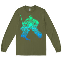 Army Green Ice Hockey Goalie Hockey Player Youth Men Kids Boys Long Sleeve Tee - longCreatives