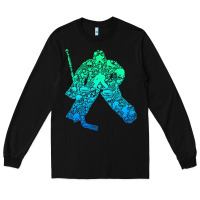 Black Ice Hockey Goalie Hockey Player Youth Men Kids Boys Long Sleeve Tee - longCreatives