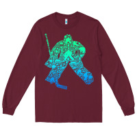 Burgundy Ice Hockey Goalie Hockey Player Youth Men Kids Boys Long Sleeve Tee - longCreatives