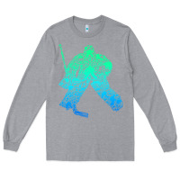 Heather Grey Ice Hockey Goalie Hockey Player Youth Men Kids Boys Long Sleeve Tee - longCreatives