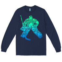 Navy Ice Hockey Goalie Hockey Player Youth Men Kids Boys Long Sleeve Tee - longCreatives