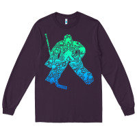 Plum Ice Hockey Goalie Hockey Player Youth Men Kids Boys Long Sleeve Tee - longCreatives