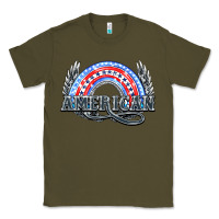 Army Green American rainbow Classic Tee - HowdyJamesFarm