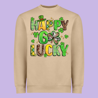 Happy Go Lucky Heavyweight Sweatshirt Designed By Artiststas