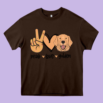 Peace Love Golden Heavy Core Tee Designed By Bettercallsaul