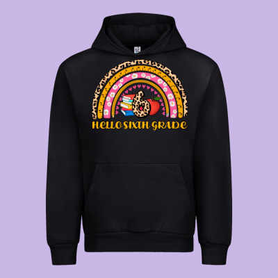 Back To School Rainbow Hello Sixth Grade Urban Hoodie Designed By Adodesignshop