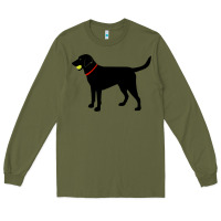 Army Green Labrador Retriever Fetch, Black Lab Play Ball Long Sleeve Tee - longCreatives
