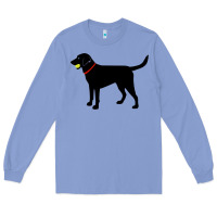 Colony Blue Labrador Retriever Fetch, Black Lab Play Ball Long Sleeve Tee - longCreatives