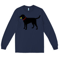 Navy Labrador Retriever Fetch, Black Lab Play Ball Long Sleeve Tee - longCreatives