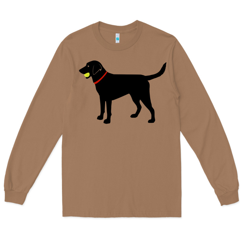 Labrador Retriever Fetch, Black Lab Play Ball Long Sleeve Tee by longCreatives | Teevron