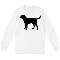 White Labrador Retriever Fetch, Black Lab Play Ball Long Sleeve Tee - longCreatives