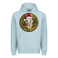 Blue Mist Christmas Goat Premium Hoodie - RanaPortraitStore