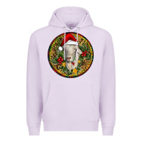 Lilac Christmas Goat Premium Hoodie - RanaPortraitStore