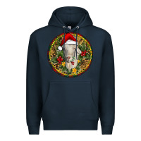 Navy Christmas Goat Premium Hoodie - RanaPortraitStore