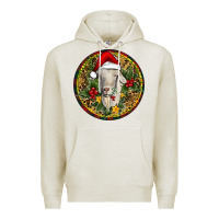 Oatmeal Heather Christmas Goat Premium Hoodie - RanaPortraitStore
